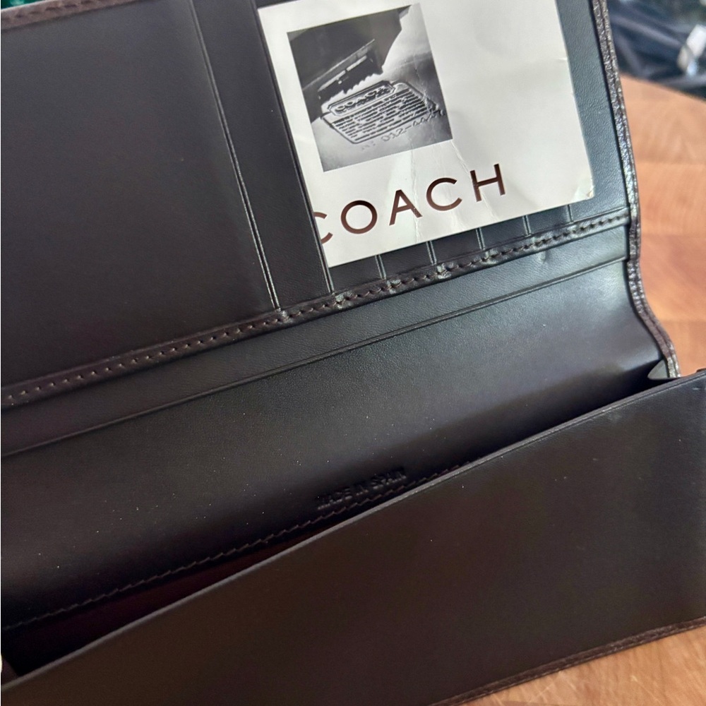 Coach Classy Chocolate Brown Wallet/Checkbook Cover